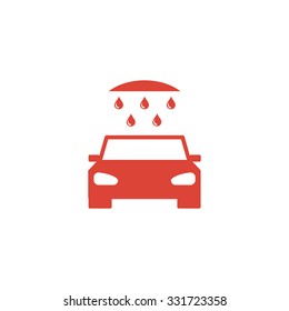 car wash, web icon. Flat vector design
