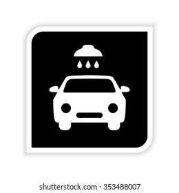 Car wash -  white vector icon