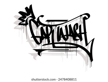 CAR WASH word graffiti tag style