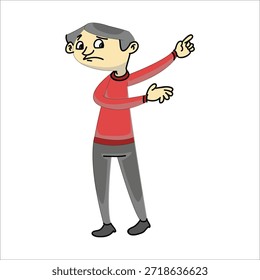 Trabajador del túnel de lavado que señala el dedo para la Ilustración vectorial de la dirección