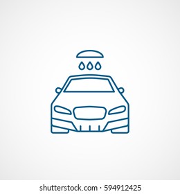 Car Washer Blue Line Icon On White Background