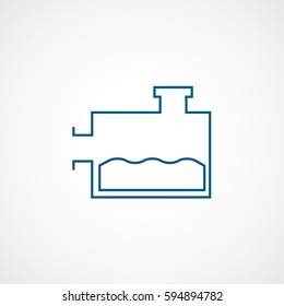 Car Washer Fluid Box Blue Line Icon On White Background
