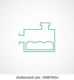 Car Washer Fluid Box Green Line Icon On White Background