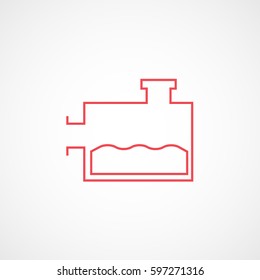 Car Washer Fluid Box Red Line Icon On White Background
