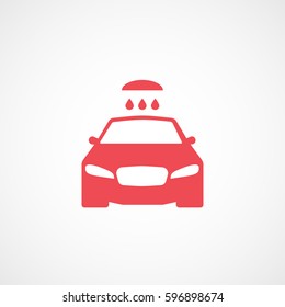 Car Washer Red Flat Icon On White Background