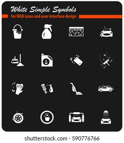 car washer vector icons for user interface design
