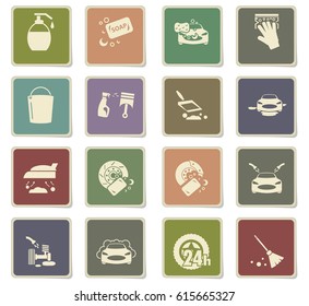 car washer vector icons for user interface design