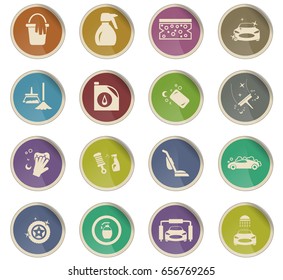 car washer vector icons for user interface design