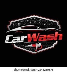 Car washing and detailing logo design template