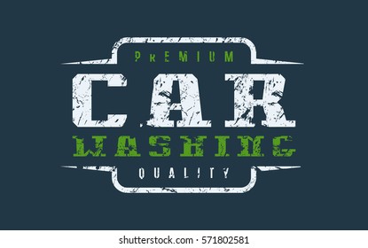 Car washing emblem. Graphic design for t-shirt