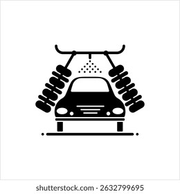 Ícone De Lavagem De Carro, Ilustração De Arte Vetorial Do Serviço De Lavagem De Carro Automóvel