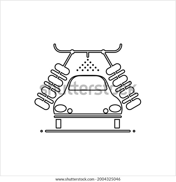 Car Washing Icon, Carwash Automobile Washing\
Service Vector Art\
Illustration