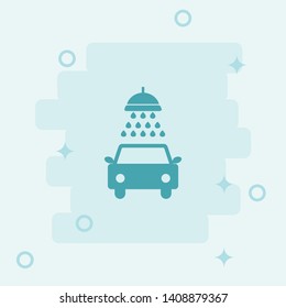 Car Washing Icon. Simple icon, blue colored icon illustration. 
