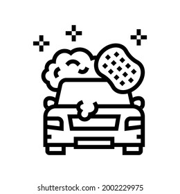 car washing line icon vector. car washing sign. isolated contour symbol black illustration