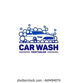 Car washing logo template. Auto washing service logotype design.