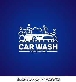 Car washing logo template. Auto washing service logotype design.