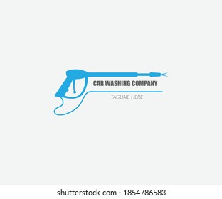 Car washing logo vector design, car washing icon, spray gun icon.