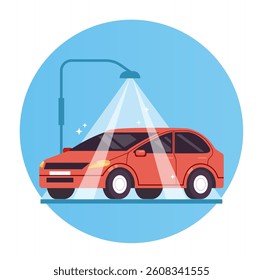 Car washing service concept design element cartoon illustration