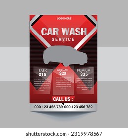 Car Washing Service Flyer, Poster Design Template