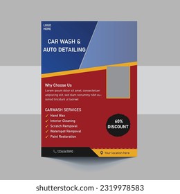 Car Washing Service Flyer, Poster Design Template