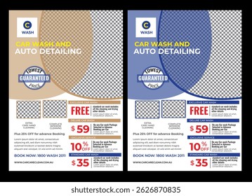Car washing service flyer, Rent Business Flyer, Car Wash Flyer, Car wash promotion offer Car wash flyer template. Auto detailing service poster design. Automotive cleaning servic