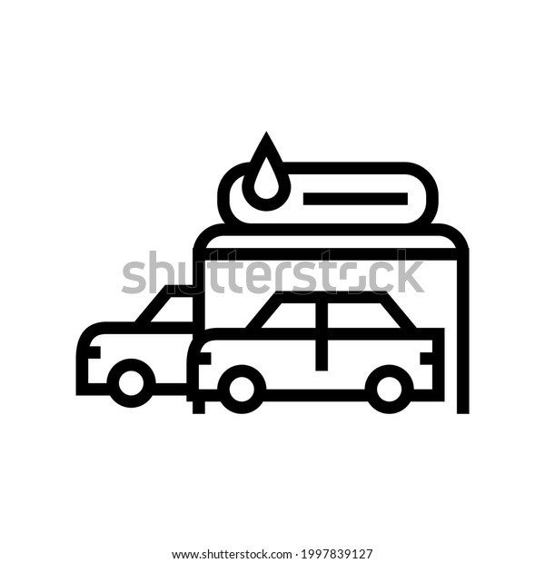 car washing\
service line icon vector. car washing service sign. isolated\
contour symbol black\
illustration