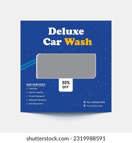 Car Washing Service Social Media Post banner design. Car Washing Social Media Post banner Template set, car wash social media banner design template. Car Washing marketing post banner design.