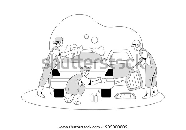 Car Washing Service Vector
Illustration concept. Flat illustration isolated on white
background.