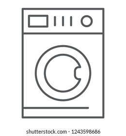 Car washing thin line icon, laundry and clean, washing machine sign, vector graphics, a linear pattern on a white background, eps 10.