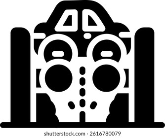 Car in a washing tunnel Glyph Vector Icon Design