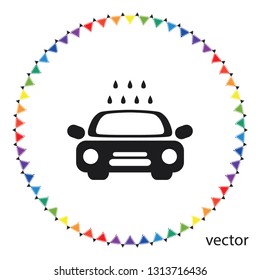 Car washing, vector icon