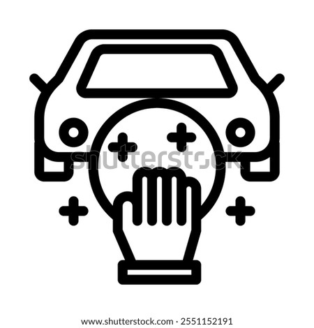 Car wax icon line style transparent