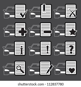 Car Web icons set 4. Vector Illustration.