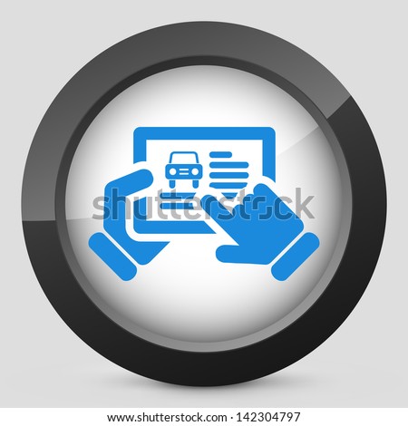 Car website icon on tablet