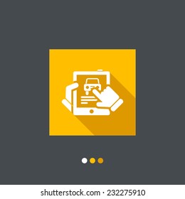 Car website on tablet