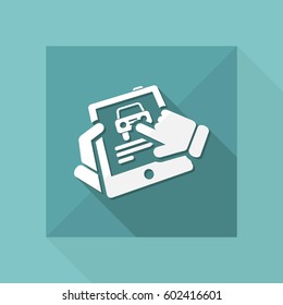 Car website on tablet