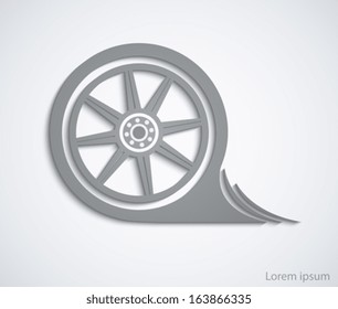 Car wheel. Abstract car sign for your design template or brochure.