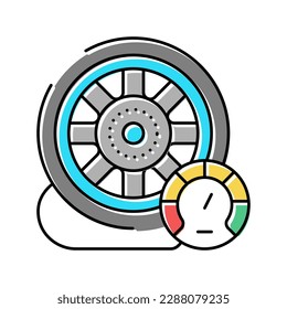 car wheel air inflating color icon vector. car wheel air inflating sign. isolated symbol illustration