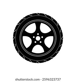 car wheel black icon vector design