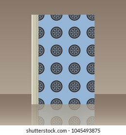 Car wheel and Book. Realistic image of the object with reflection