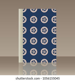 Car wheel and Book. Realistic image of the object with reflection