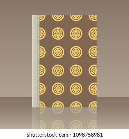 Car wheel and Book. Realistic image of the object with reflection