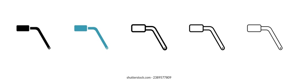 Car wheel brace line icon set. Car tyre change metal tool symbol for UI designs.