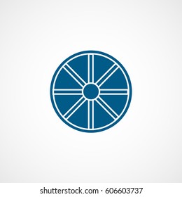 Car Wheel Disc Blue Flat Icon On White Background