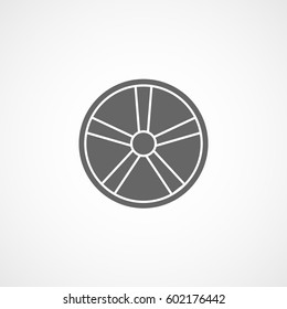Car Wheel Disc Flat Icon On White Background