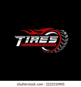 Car wheel in fire flame. Vector logo design template. Illustration vector graphic of automotive tires shop logo design template