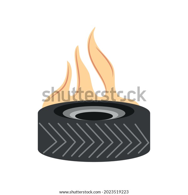 car wheel in fire icon\
isolated