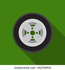 Car wheel flat icon illustration isolated vector sign symbol