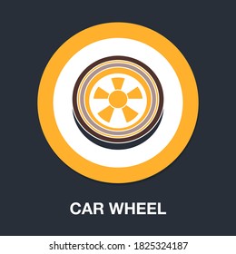 Auto-Rad flach Symbol - einfach, Vektorgrafik, Symbol für Website-Design, mobile App, ui. Vektorgrafik