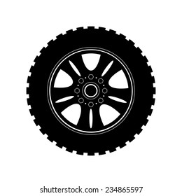 Car wheel flat icon - Vector